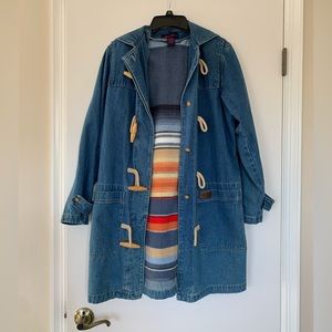 Vintage Denim & Co Fleece Lined Women’s Size SMALL Long Jean Jacket